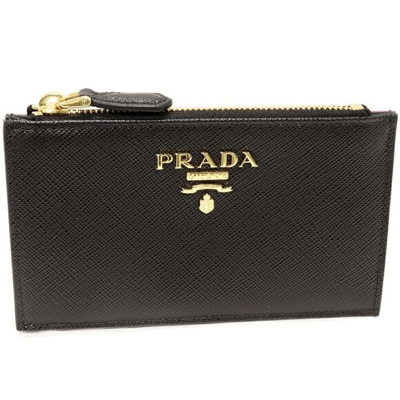 Prada Card Case with Coin Pocket Black/Pink